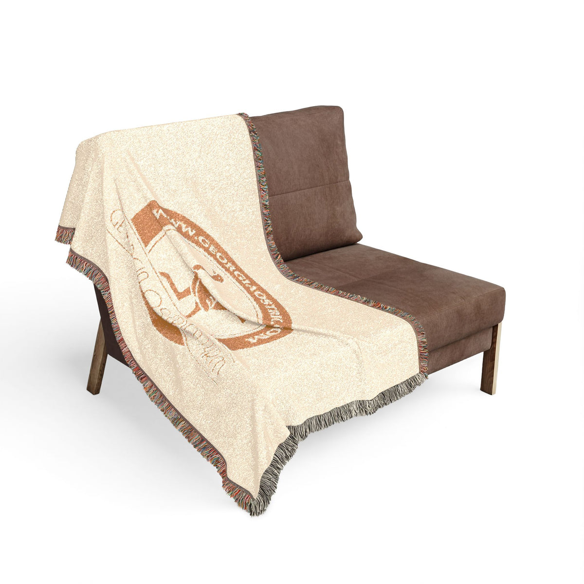 Georgia Ostrich Farm Logo Woven Throw Blanket