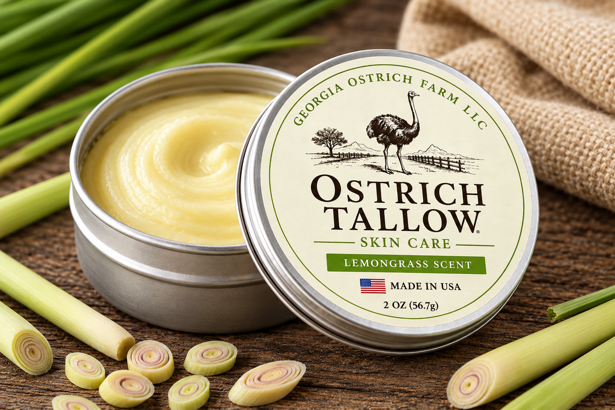 Ostrich Tallow Moisturizing Cream Lemongrass 2oz